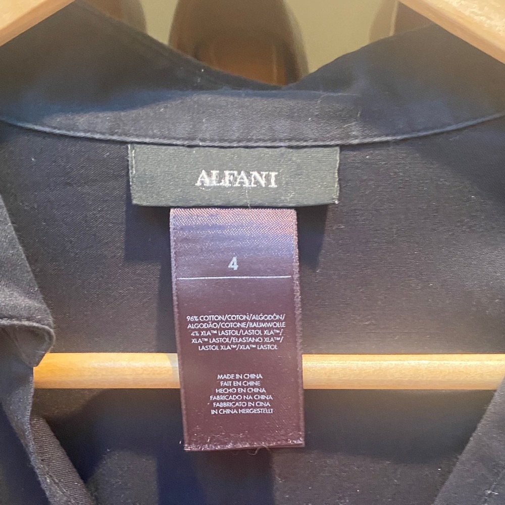 Alfani Elegant Black MIDI Faux Wrap Summer Dress. EUC. Size 4 - Picture 2 of 13